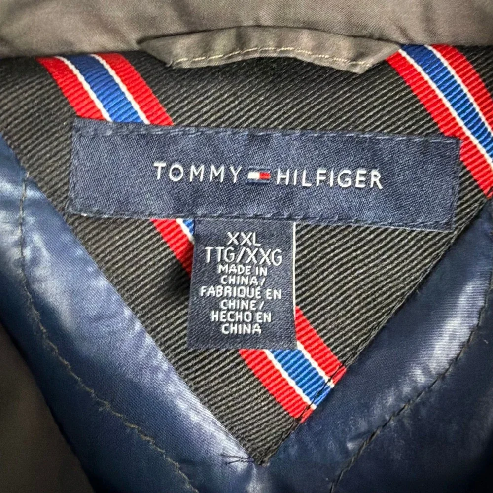Tommy Hilfiger Mens XXL Down Filled Field Jacket Olive Brown Puffer Utility Coat